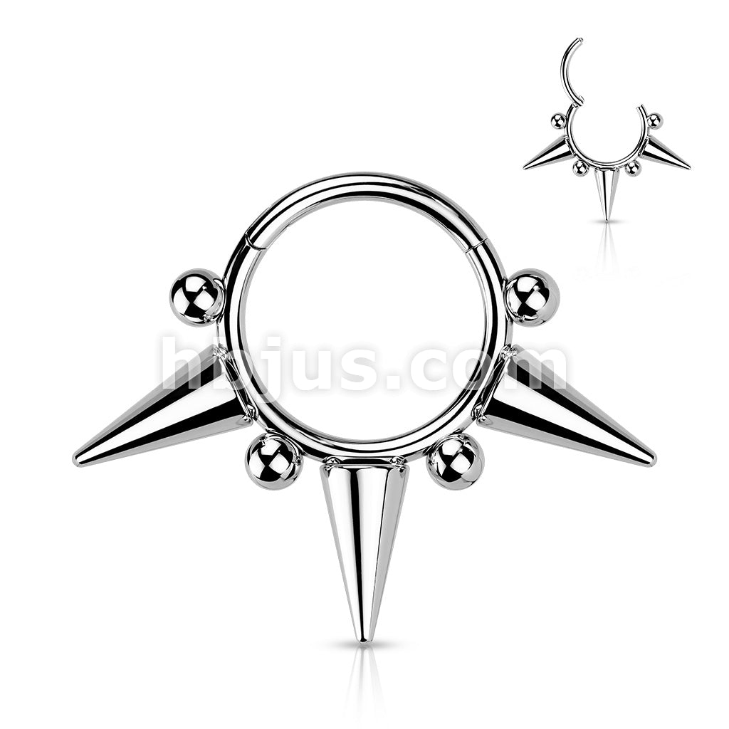 High Quality Precision All 316L Surgical Steel Hinged Segment Ring with... - Image 4