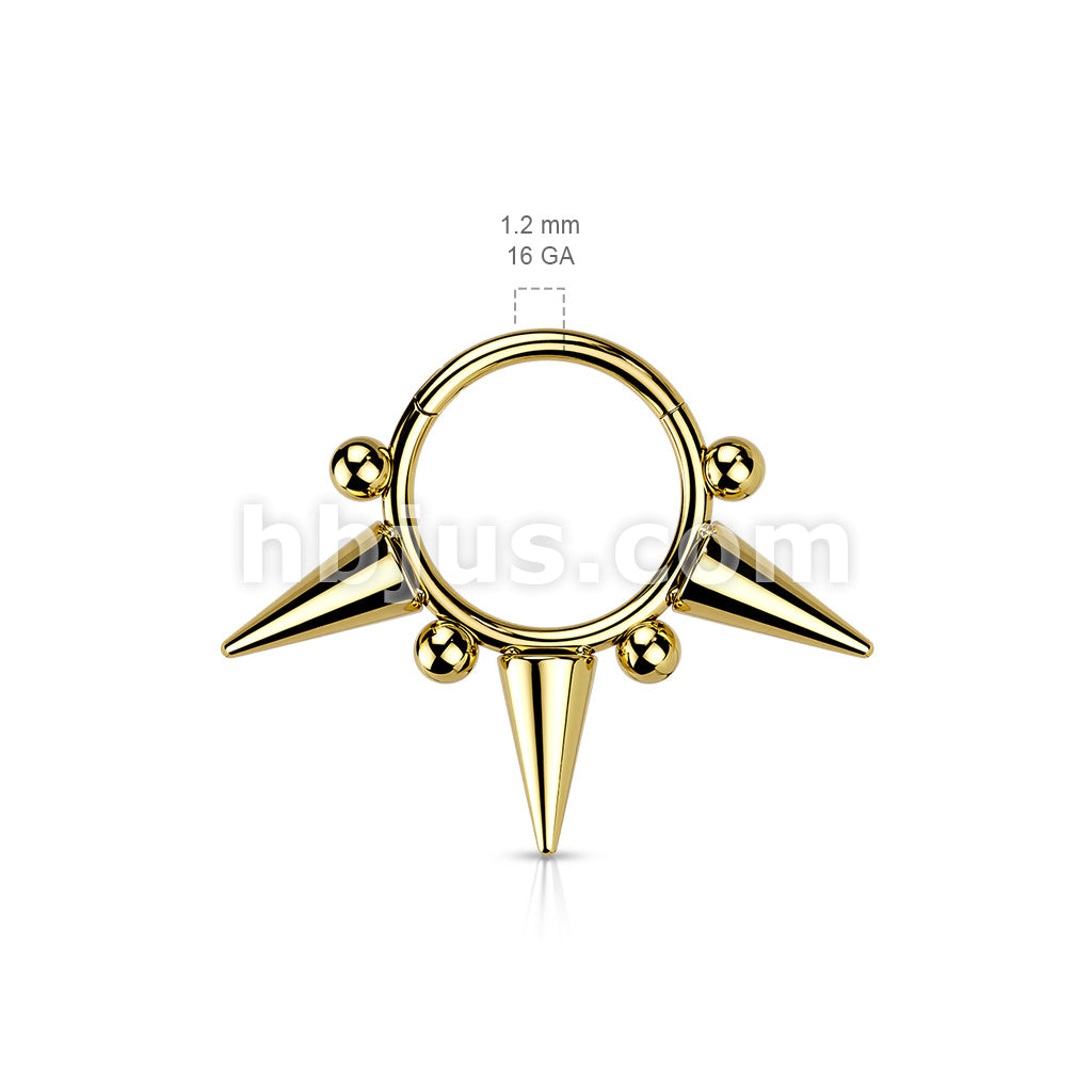 High Quality Precision All 316L Surgical Steel Hinged Segment Ring with... - Image 5