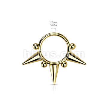 High Quality Precision All 316L Surgical Steel Hinged Segment Ring with... - Image 5