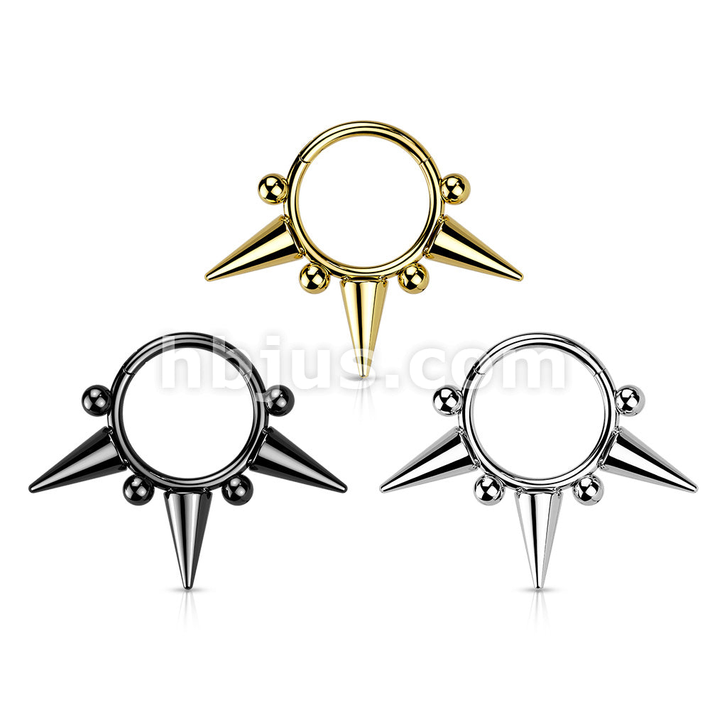 High Quality Precision All 316L Surgical Steel Hinged Segment Ring with... - Image 6