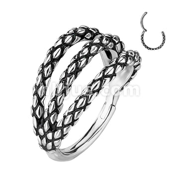 High Quality Precision 316L Surgical Steel Hinged Segment Triple Hoop... - Image 3