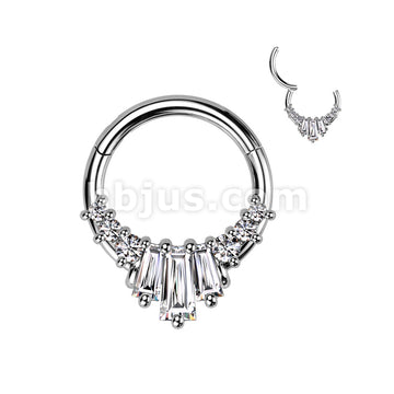 High Quality Precision 316L Surgical Steel Hinged Segment Ring With 3... - Image 2