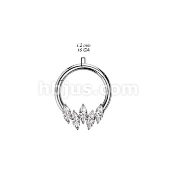 High Quality Precision 316L Surgical Steel Hinged 5 Marquise CZ Segment... - Image 5