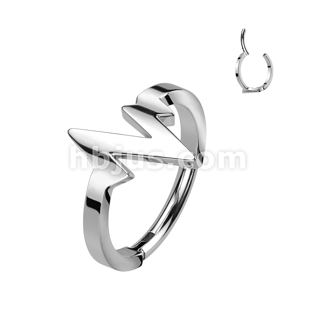 High Quality Precision 316L Surgical Steel Heartbeat Hinged Segment Ring - Image 4
