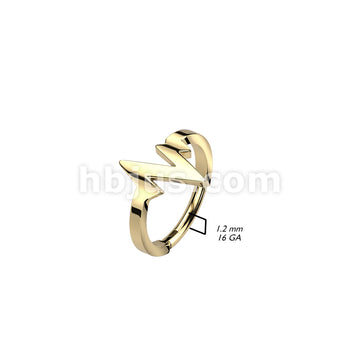 High Quality Precision 316L Surgical Steel Heartbeat Hinged Segment Ring - Image 5