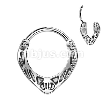 High Quality Precision All 316L Surgical Steel Tribal Cast Hinged... - Image 3