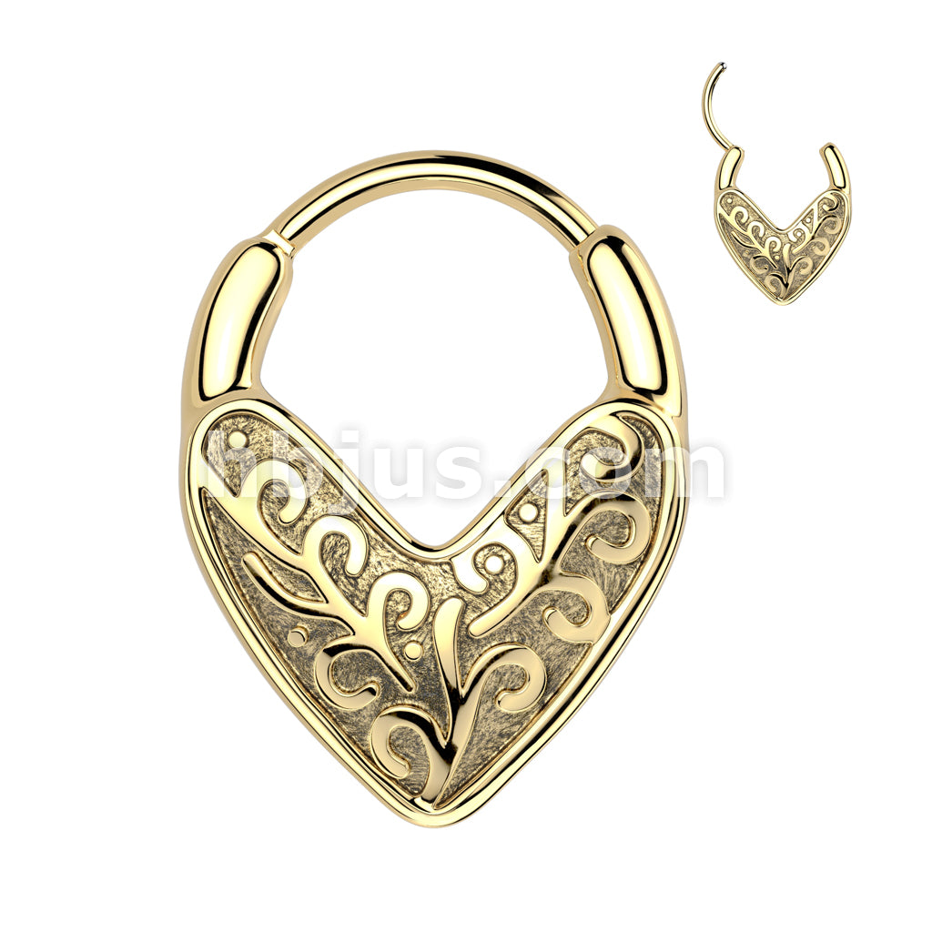 High Quality Precision All 316L Surgical Steel Floral Heart Cast Hinged... - Image 2