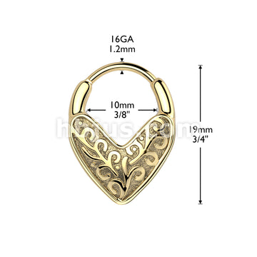 High Quality Precision All 316L Surgical Steel Floral Heart Cast Hinged... - Image 4