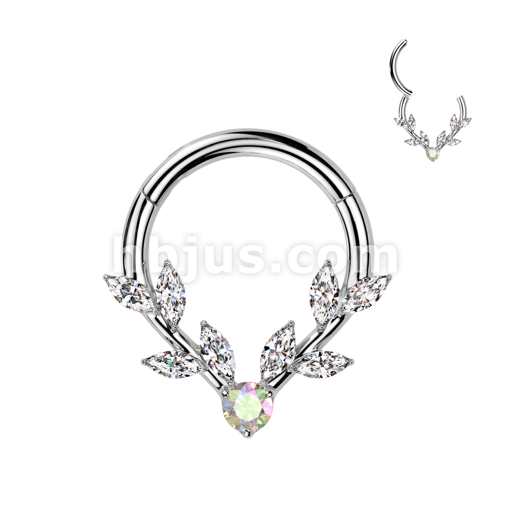 High Quality Precision All 316L Surgical Steel AB CZ Center Hinged... - Image 2