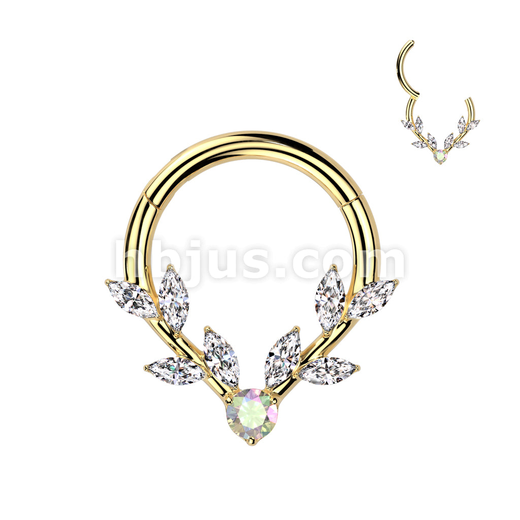 High Quality Precision All 316L Surgical Steel AB CZ Center Hinged... - Image 3