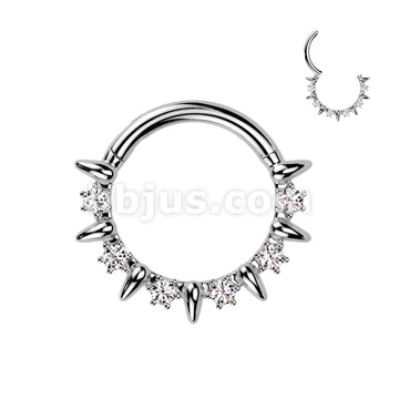 High Quality Precision All 316L Surgical Steel Forward Facing CZ Hinged... - Image 2