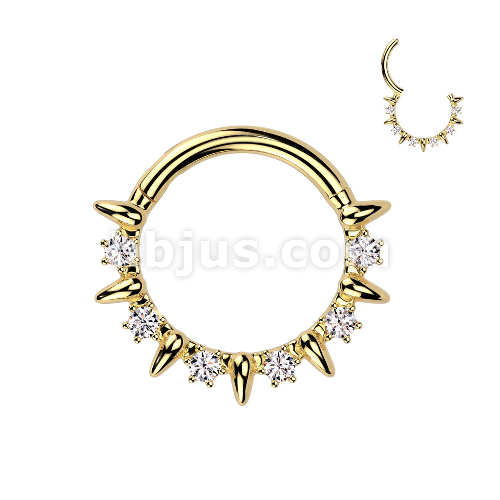 High Quality Precision All 316L Surgical Steel Forward Facing CZ Hinged... - Image 3
