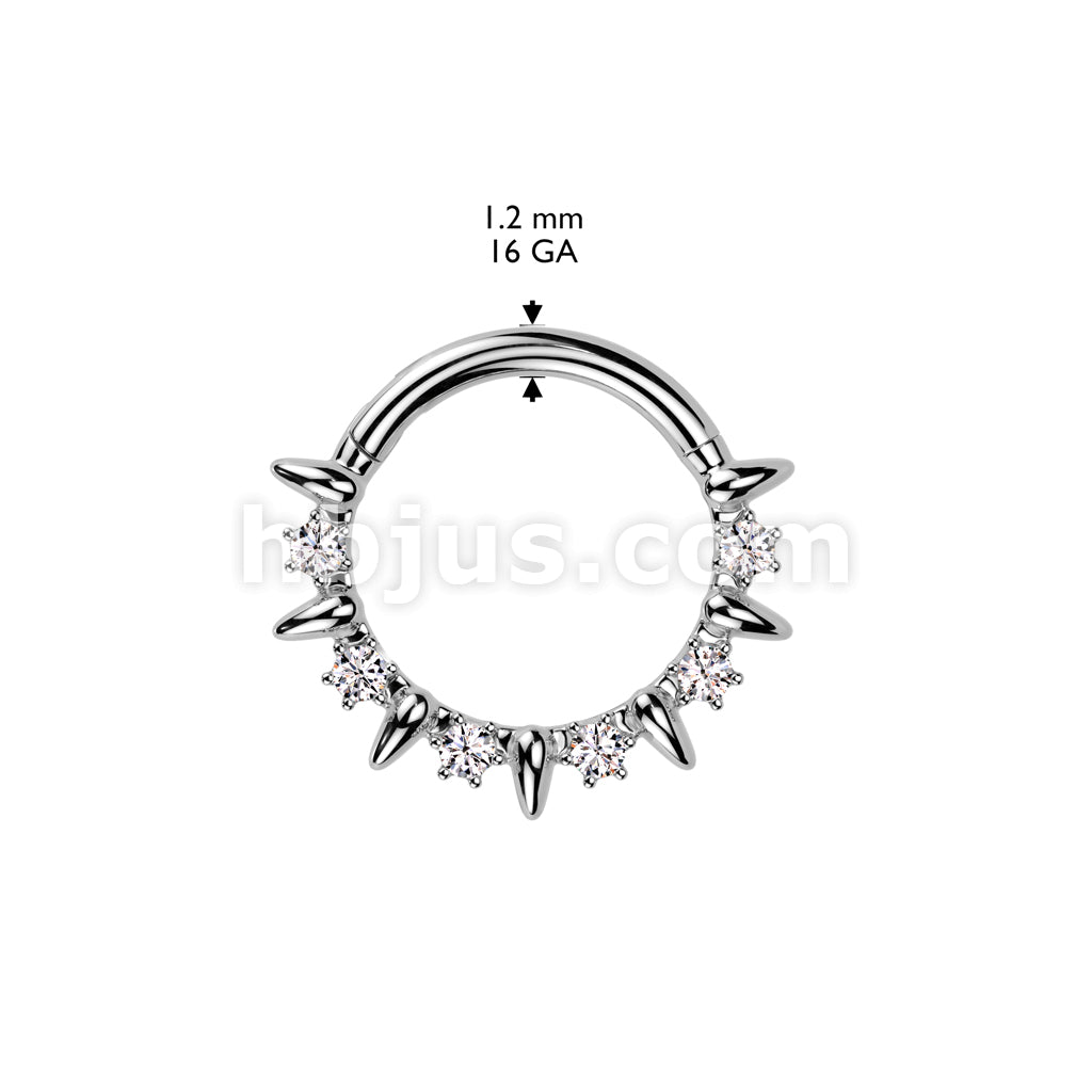 High Quality Precision All 316L Surgical Steel Forward Facing CZ Hinged... - Image 4