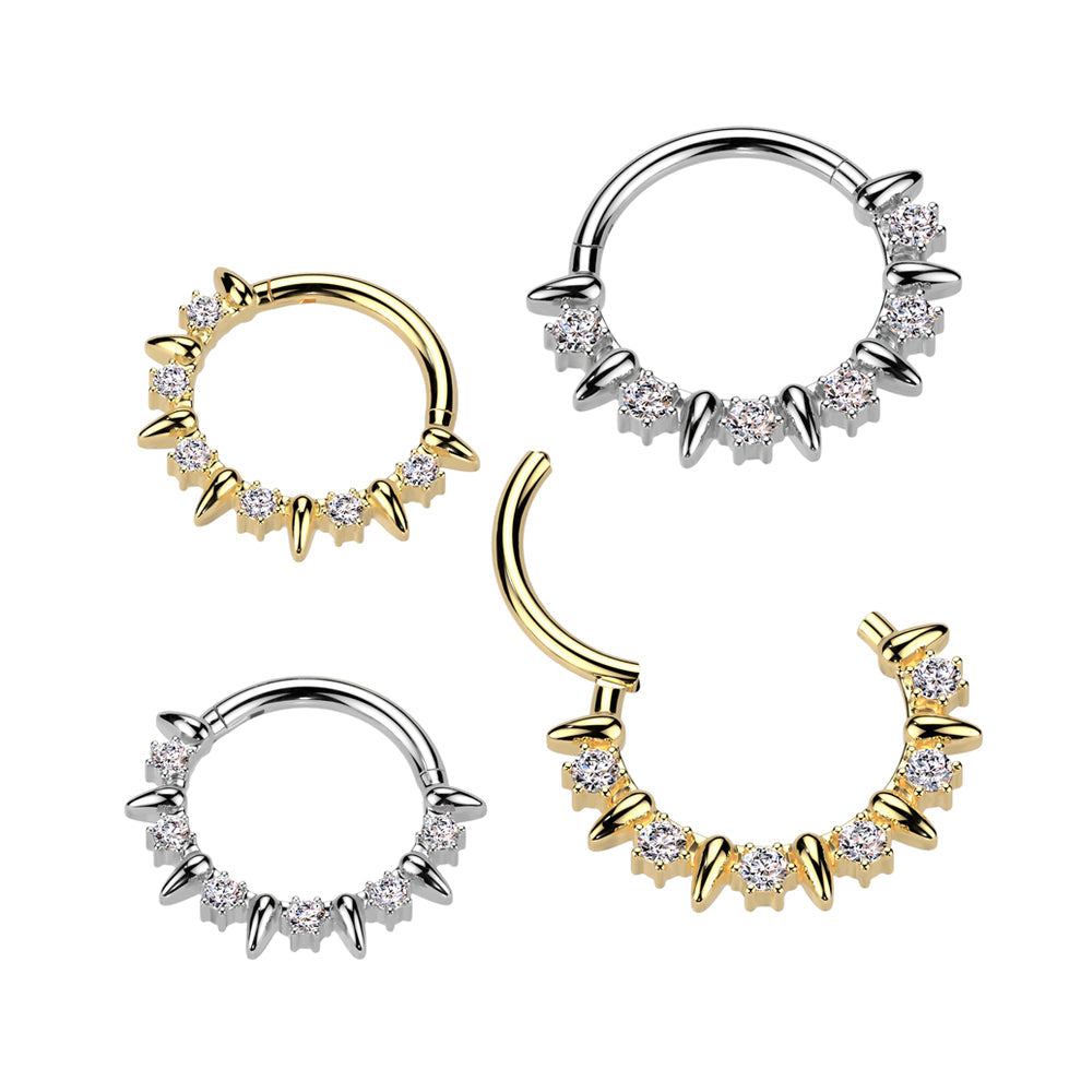 High Quality Precision All 316L Surgical Steel Forward Facing CZ Hinged...