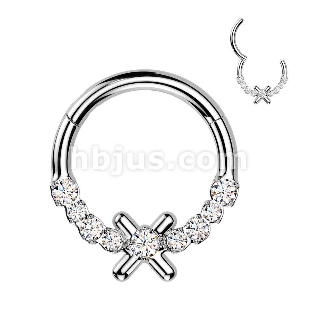 High Quality Precision All 316L Surgical Steel X CZ Center Hinged... - Image 2