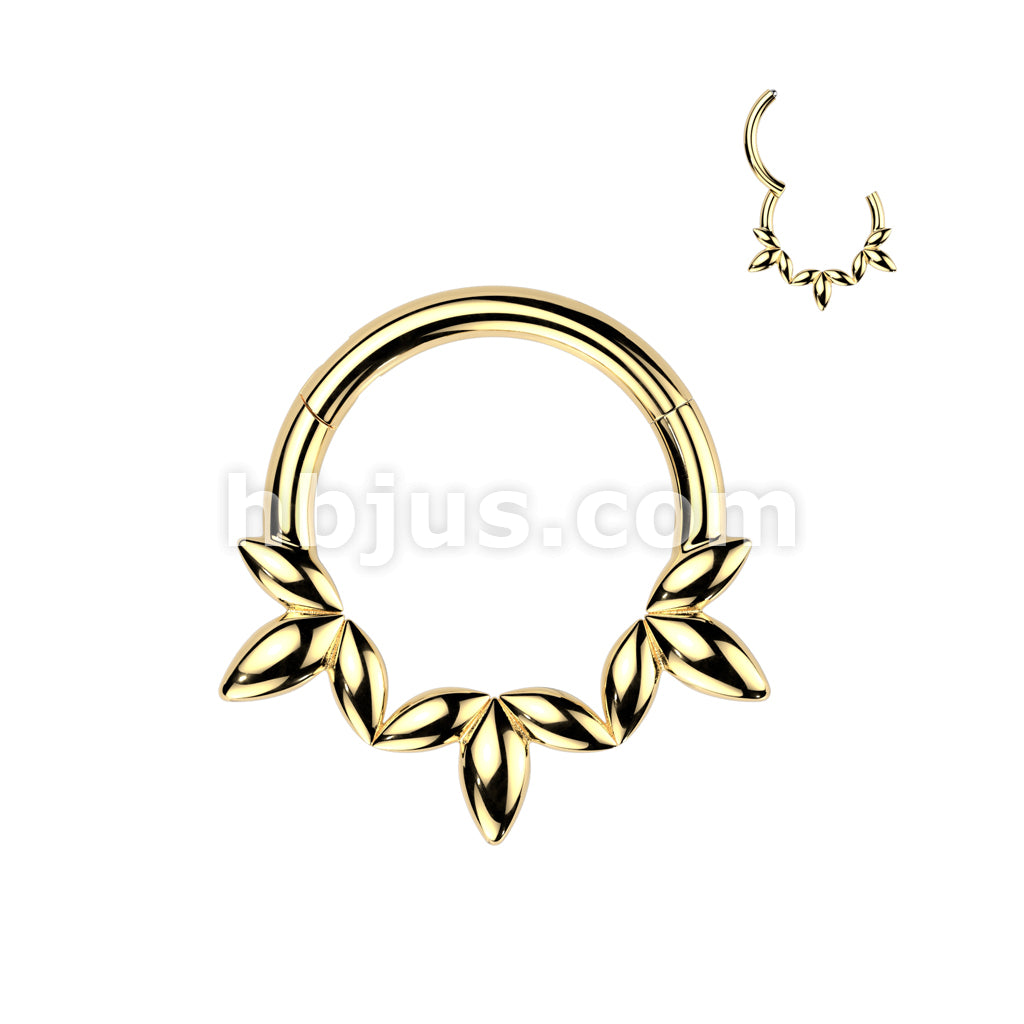High Quality Precision All 316L Surgical Steel Olive Leaf Vine Hinged... - Image 2