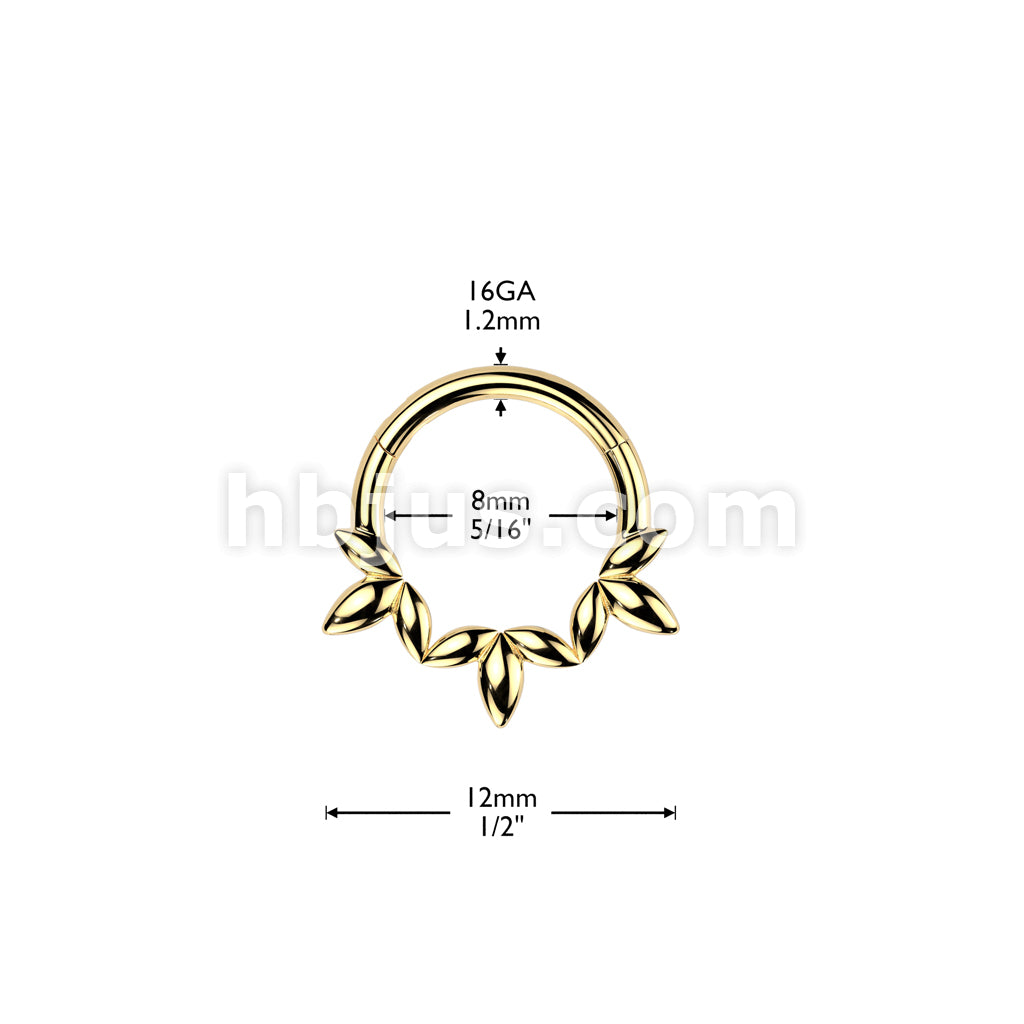 High Quality Precision All 316L Surgical Steel Olive Leaf Vine Hinged... - Image 5
