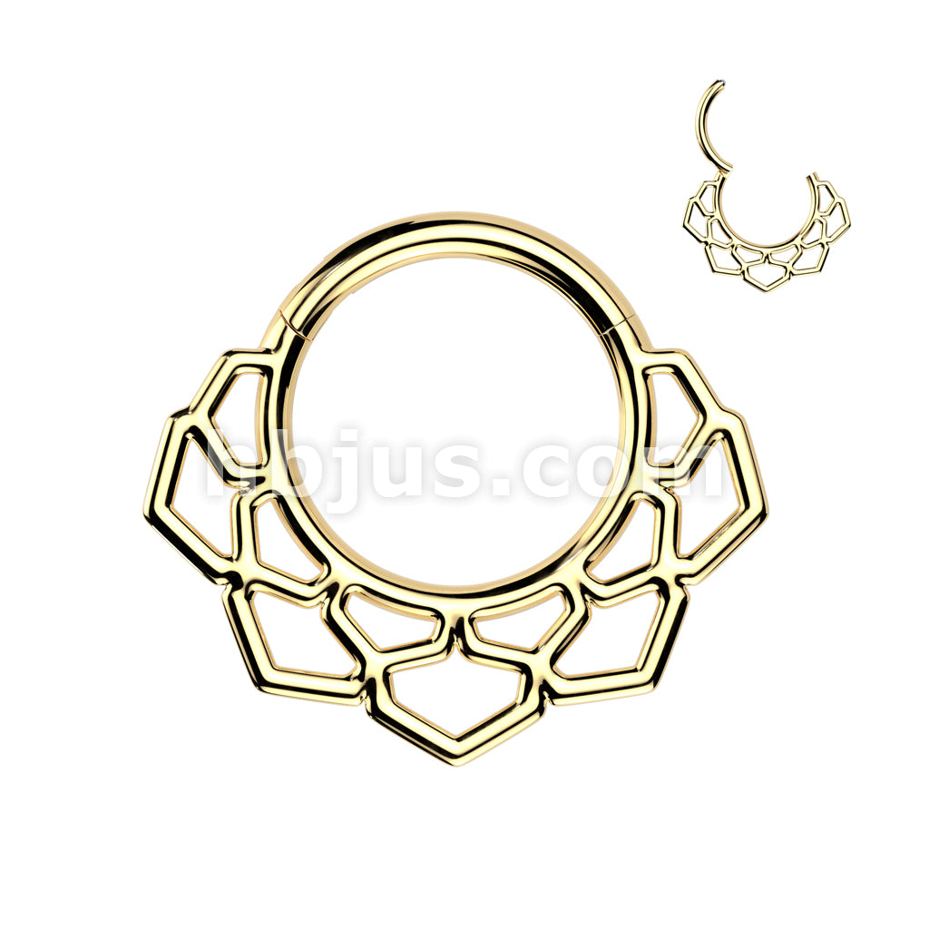 High Quality Precision All 316L Surgical Steel Lotus Filigree Hinged... - Image 2