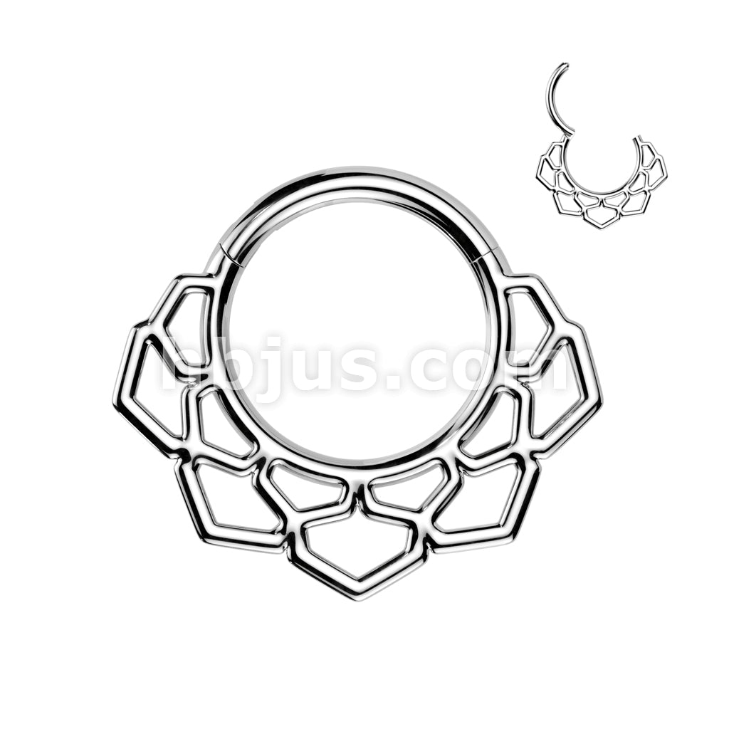 High Quality Precision All 316L Surgical Steel Lotus Filigree Hinged... - Image 3