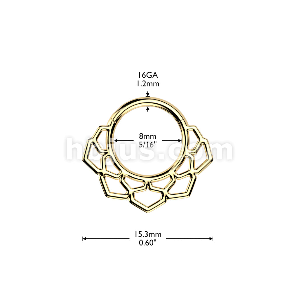 High Quality Precision All 316L Surgical Steel Lotus Filigree Hinged... - Image 4