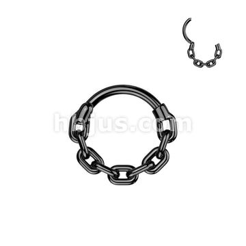 All 316L Surgical Steel Chain Link Hinged Segment Hoop Ring - Image 6