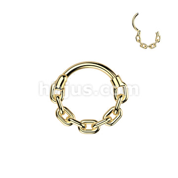 All 316L Surgical Steel Chain Link Hinged Segment Hoop Ring - Image 5
