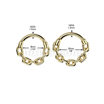 All 316L Surgical Steel Chain Link Hinged Segment Hoop Ring - Image 8