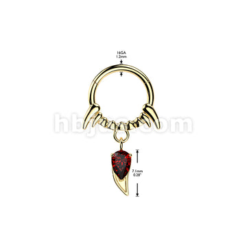 316L Surgical Steel All 316L Vampire Fangs With Red CZ Fang Dangle... - Image 5