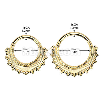 316L Surgical Steel All 316L Ball Cluster Wide Fan Hinged Segment Hoop Ring - Image 6