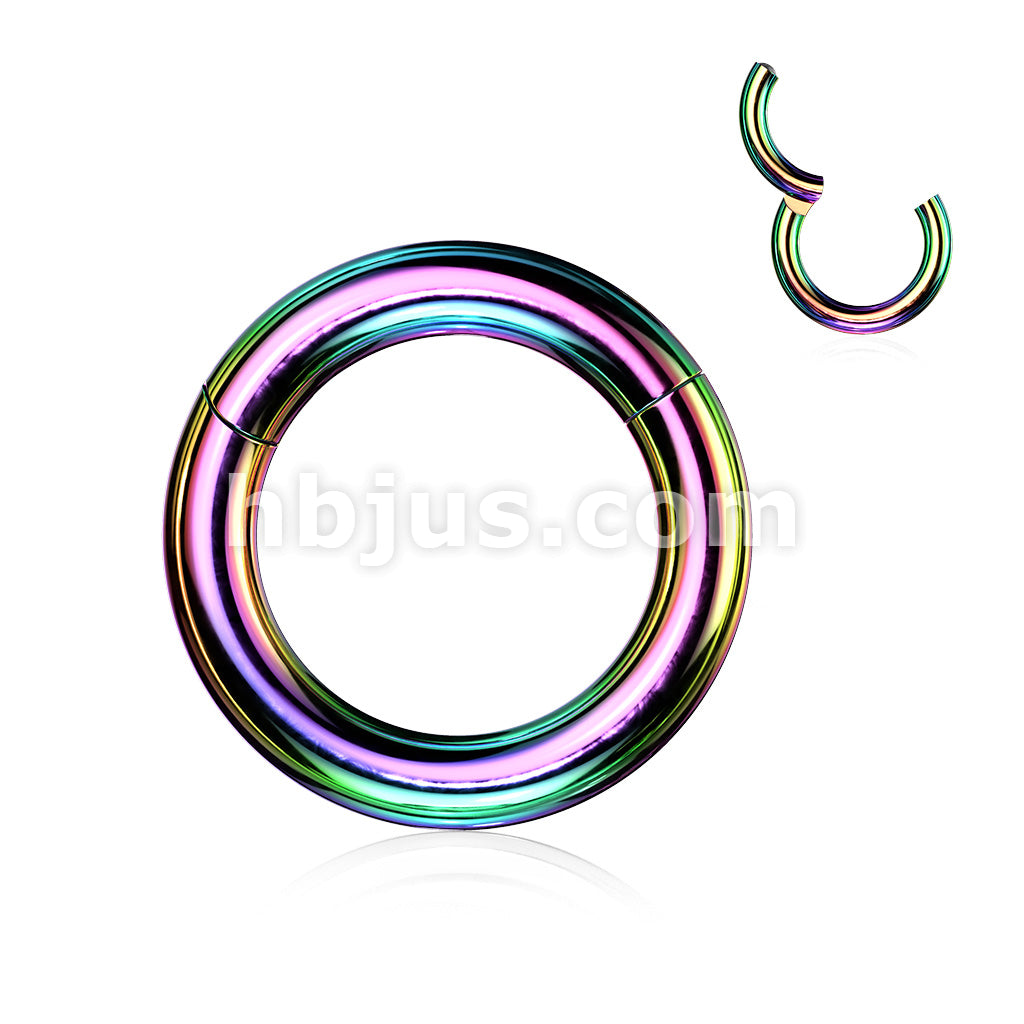 316L Surgical Steel Large Gauge Hinged Clicker Segment Ring. New... - Image 6