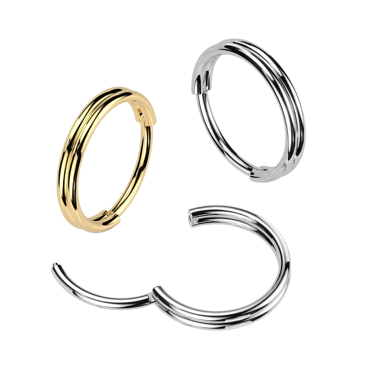 High Quality Precision All 316L Surgical Steel 20ga Hinged Segment Hoop...