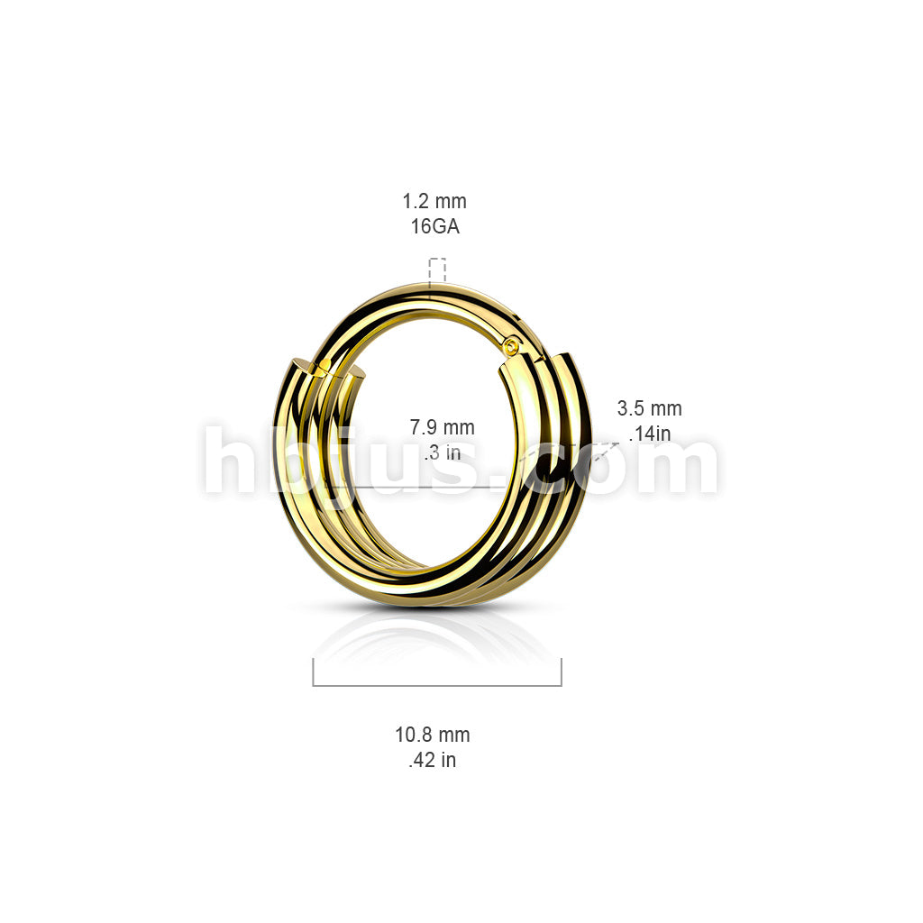 316L Surgical Steel Hinged Segment Hoop Rings with Triple Layered Hoops - Image 7