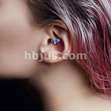 5-Marquise Opal Set 316L Surgical Steel Hinge Hoops for Ear, Nose... - Image 8