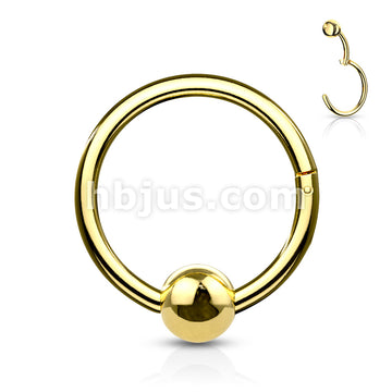 316L Surgical Steel Hinge Hoop Segment Rings with Ball for Ear... - Image 3