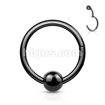 316L Surgical Steel Hinge Hoop Segment Rings with Ball for Ear... - Image 4