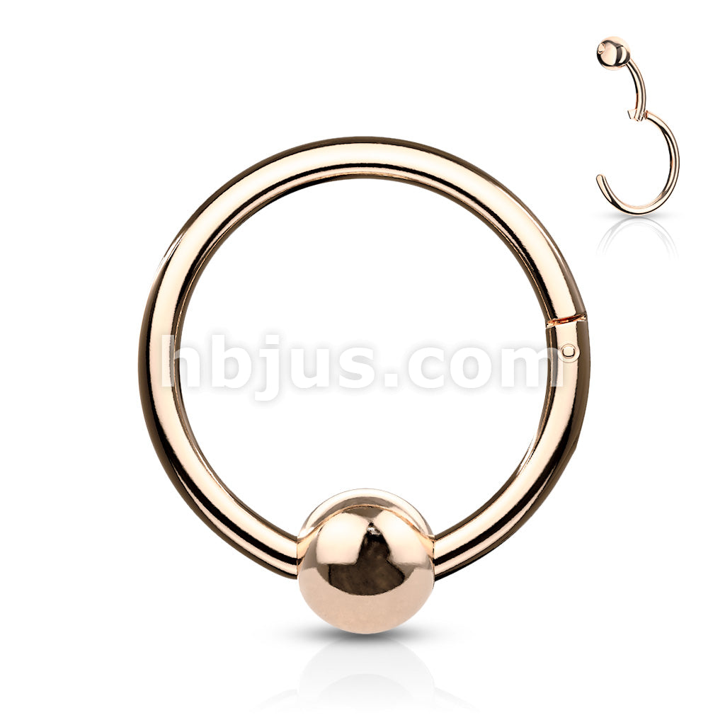 316L Surgical Steel Hinge Hoop Segment Rings with Ball for Ear... - Image 5