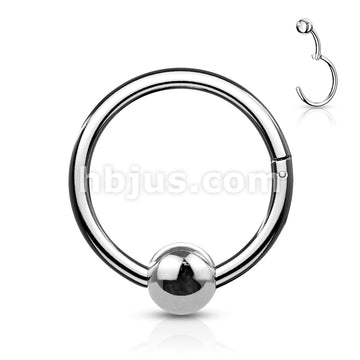 316L Surgical Steel Hinge Hoop Segment Rings with Ball for Ear... - Image 6