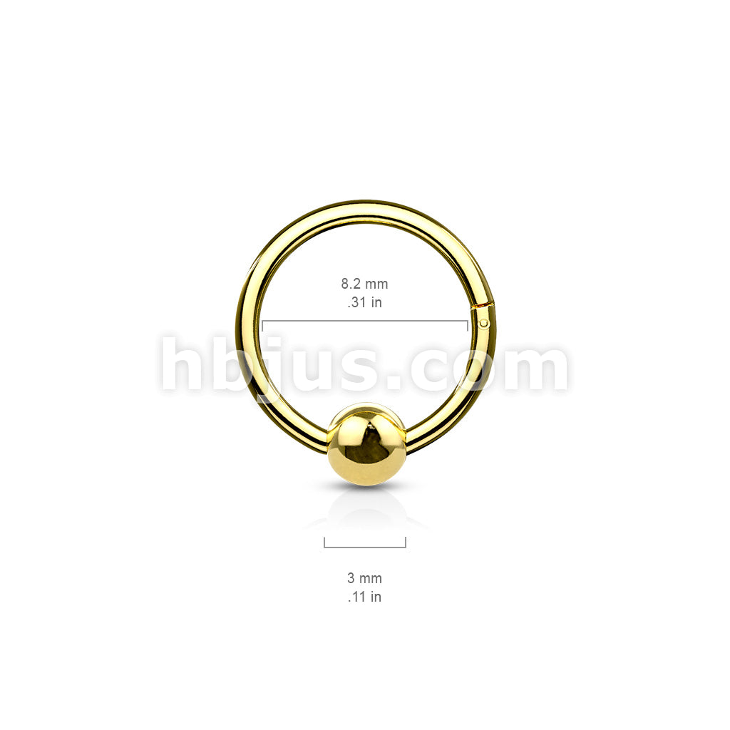 316L Surgical Steel Hinge Hoop Segment Rings with Ball for Ear... - Image 7