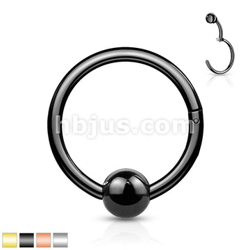 316L Surgical Steel Hinge Hoop Segment Rings with Ball for Ear... - Image 2