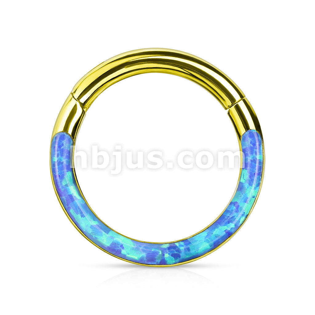 High Quality Precision Opal Set Front Side All 316L Surgical Steel... - Image 3
