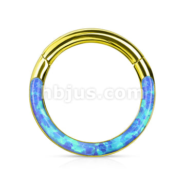 High Quality Precision Opal Set Front Side All 316L Surgical Steel... - Image 3
