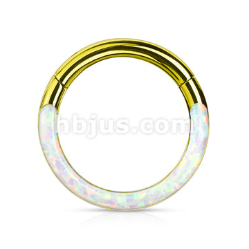 High Quality Precision Opal Set Front Side All 316L Surgical Steel... - Image 4