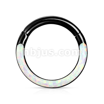 High Quality Precision Opal Set Front Side All 316L Surgical Steel... - Image 7