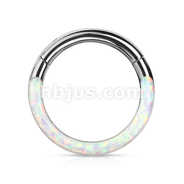 High Quality Precision Opal Set Front Side All 316L Surgical Steel... - Image 13