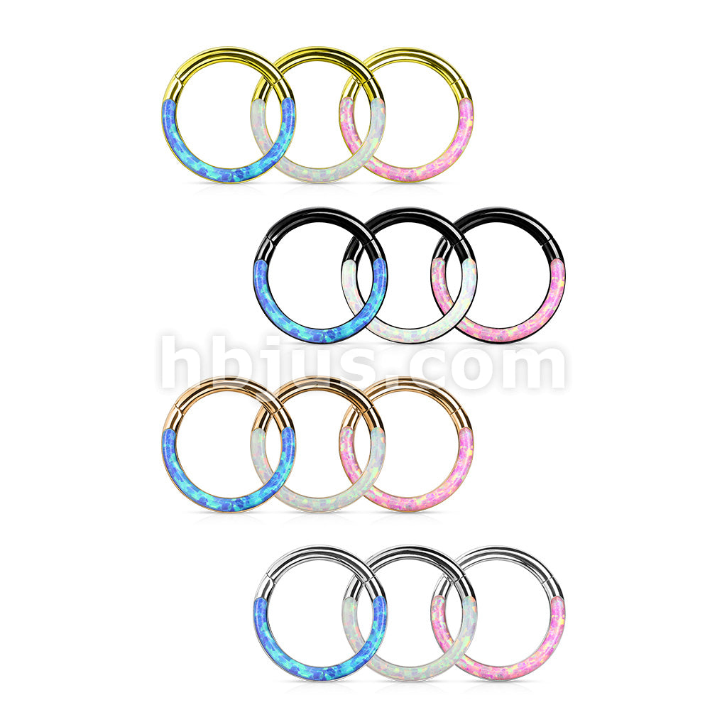 High Quality Precision Opal Set Front Side All 316L Surgical Steel... - Image 15