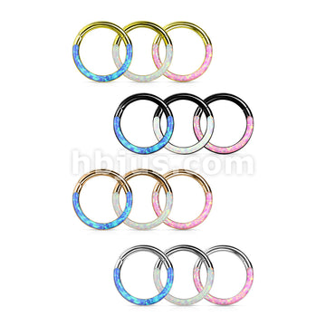 High Quality Precision Opal Set Front Side All 316L Surgical Steel... - Image 15