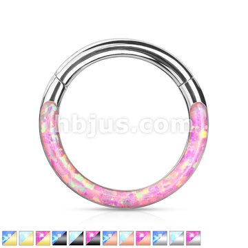 High Quality Precision Opal Set Front Side All 316L Surgical Steel... - Image 2