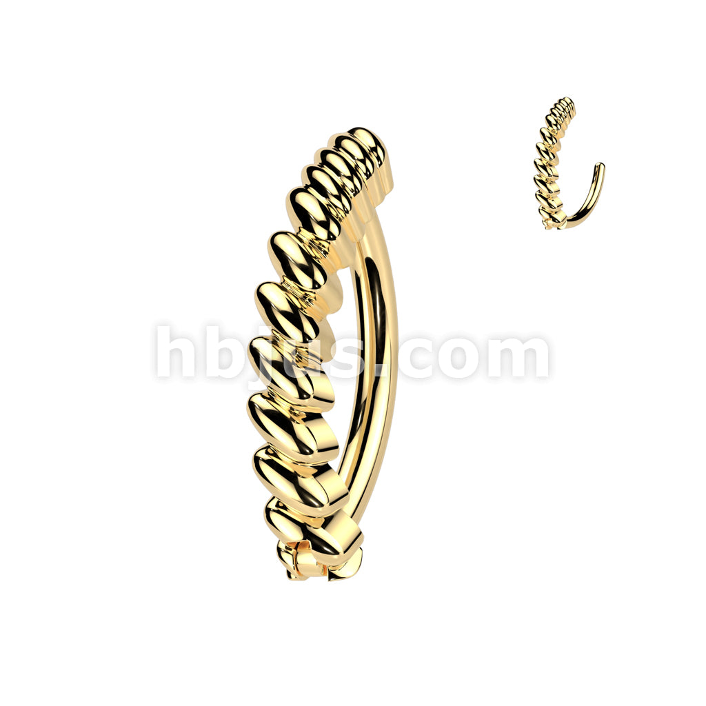 316L Surgical Steel 316L Surgical Steel Twisted Bar Hinged Belly Button... - Image 2