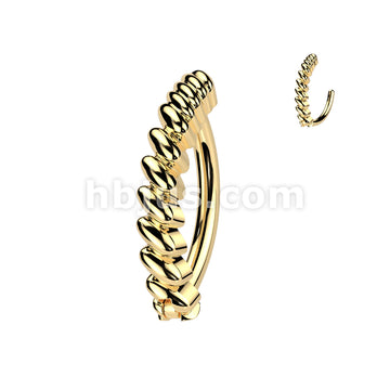 316L Surgical Steel 316L Surgical Steel Twisted Bar Hinged Belly Button... - Image 2