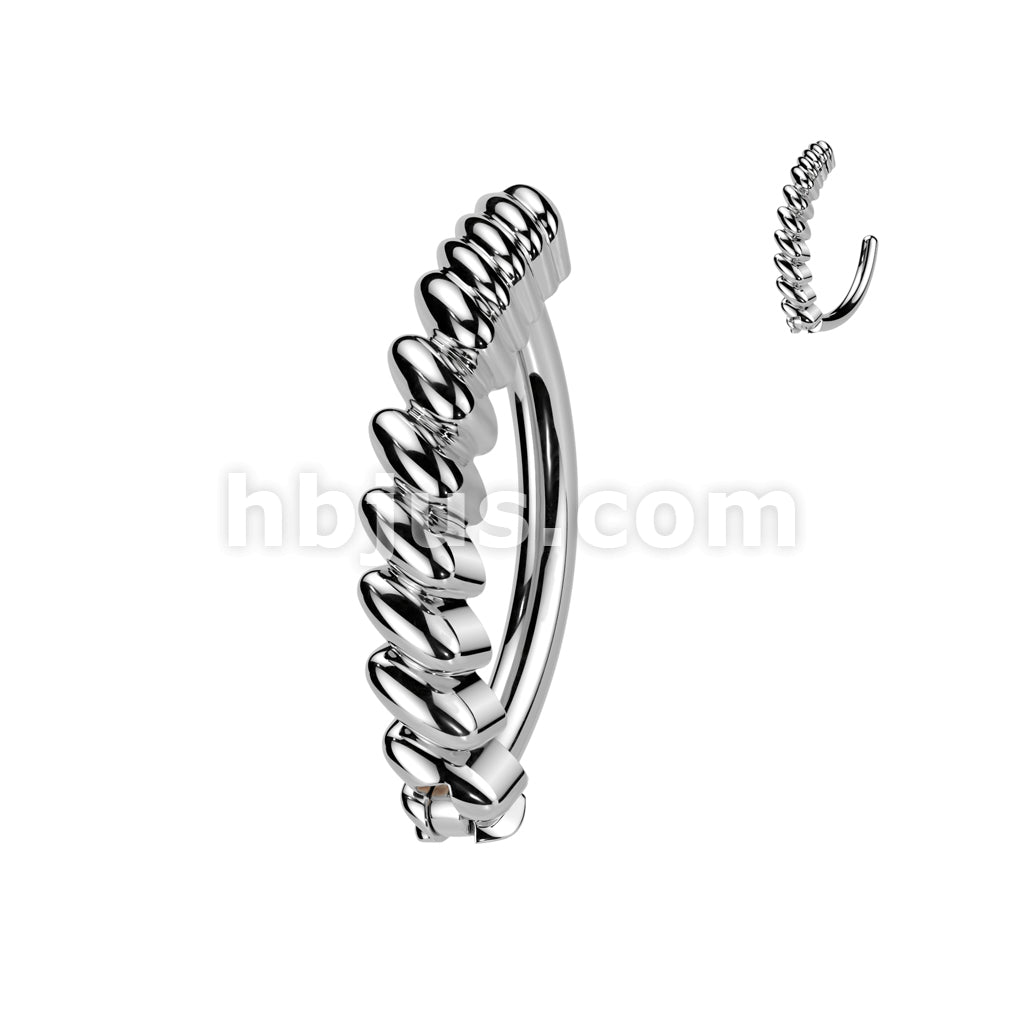 316L Surgical Steel 316L Surgical Steel Twisted Bar Hinged Belly Button... - Image 3